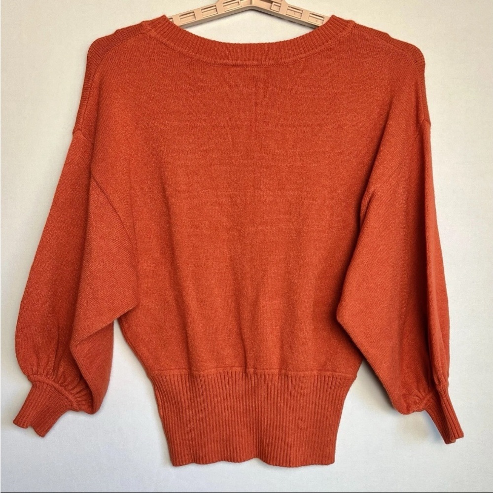 Anthropologie Moth Sz S Cabin Sweater Balloon
Dolman Sleeve Burnt Orange Fall EC - Picture 11 of 11
